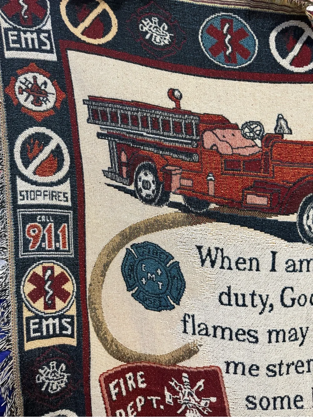 Goodwin Weavers Firefighter's Prayer First Responder Tapestry Throw Blanket
